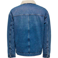 Only&Sons chaquetas hombre ONSRICK OVZ M. BLUE 6943 TEDDY DNM JKT vista trasera