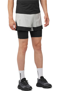 Salomon pantalón running hombre CROSS 2IN1 SHORTS M vista frontal