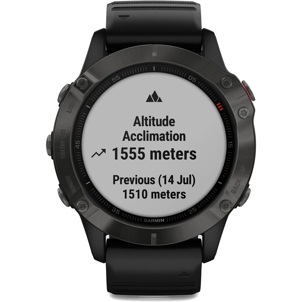 Garmin pulsómetros con gps FENIX 6 Sapphire Black w/Black Band 04