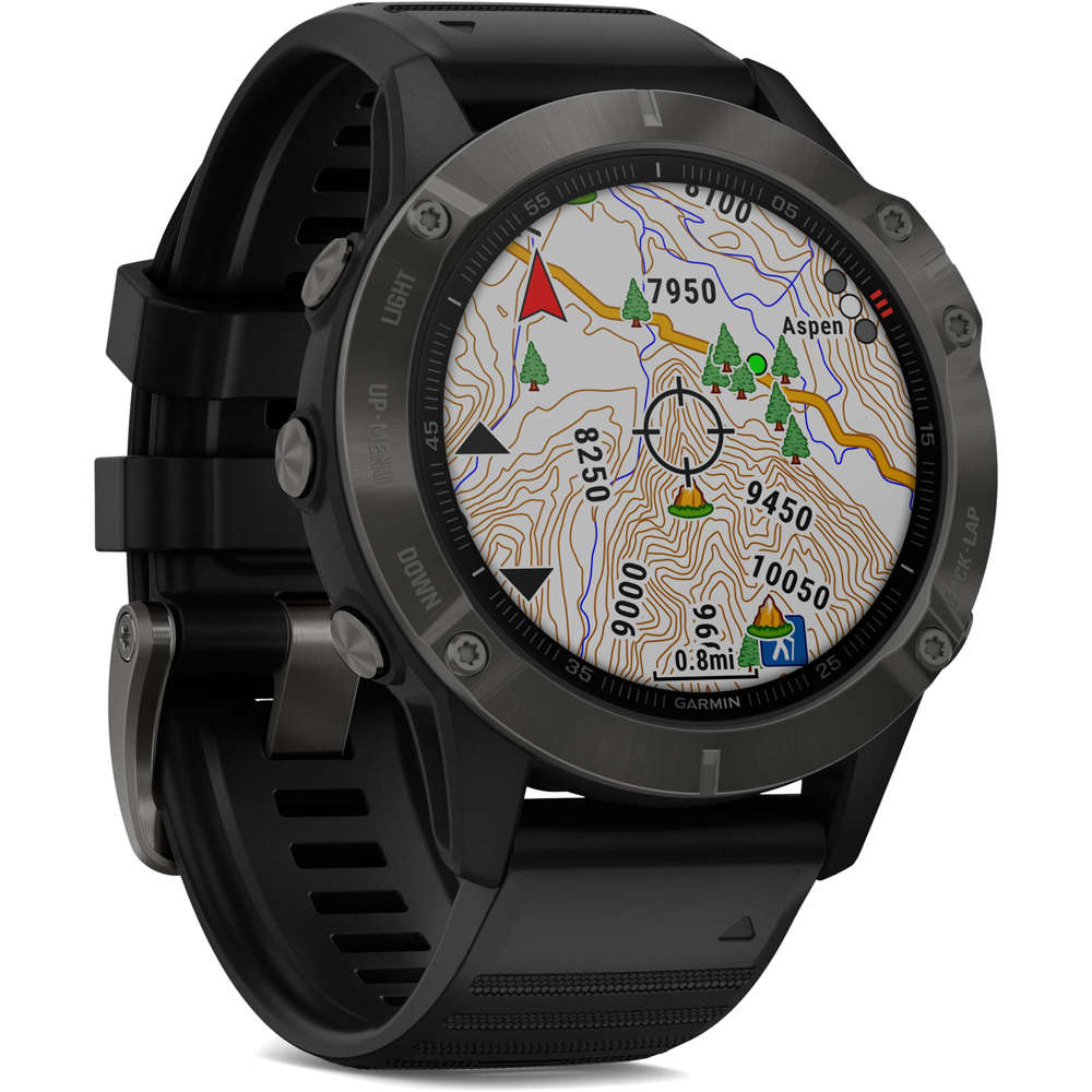 Garmin pulsómetros con gps FENIX 6 Sapphire Black w/Black Band 06