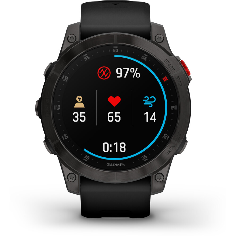 Garmin pulsómetros con gps EPIX 2 Black Sapphire Carbon Gray DLC Ti 09