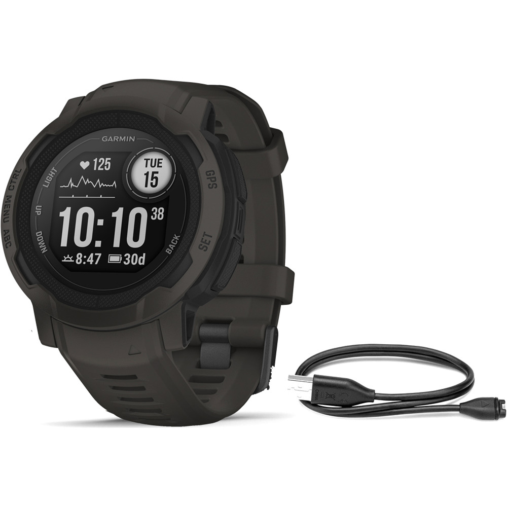 Garmin pulsómetros con gps Instinct 2  Negro vista frontal