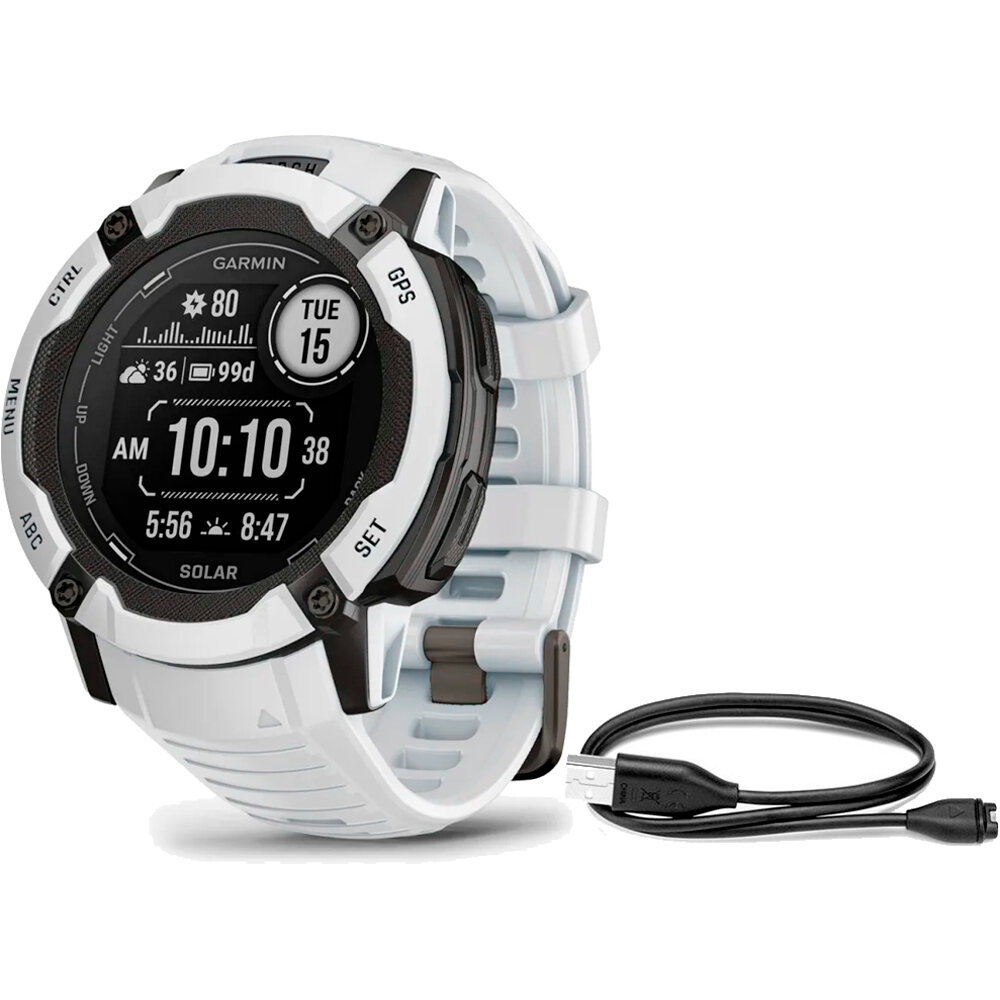 Garmin pulsómetros con gps Instinct 2X Solar Whitestone vista frontal