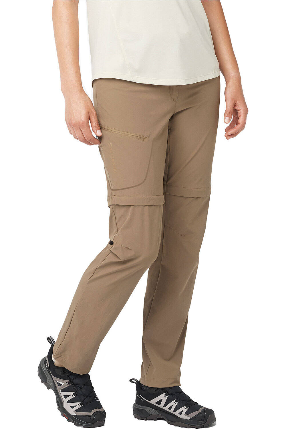 Salomon pantalón montaña mujer WAYFARER ZIP OFF PANTS W vista frontal