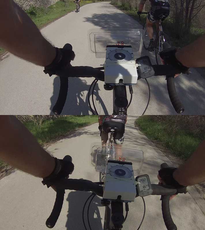 resultados de la fuerza o “peso” medidos por la báscula al ir a rueda y al ir solo