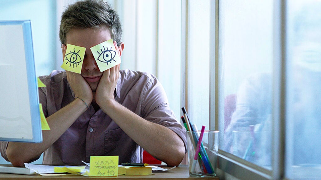 office employee taking a break