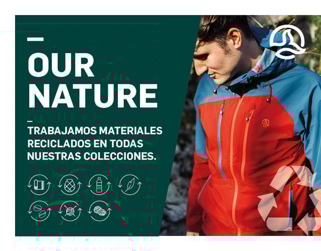 ropa de montaña fabricada con materiales reciclados