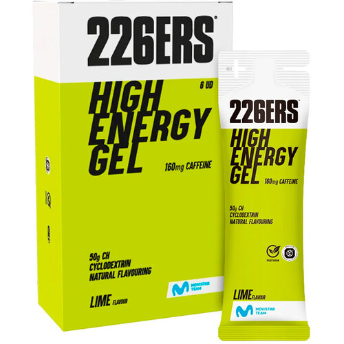 226ERS HIGH ENERGY GEL PACK 6X76G CAFFEINE 160MG LIME