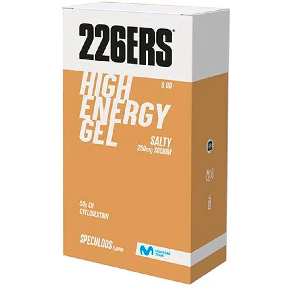 226ers energía instantánea HIGH ENERGY GEL Pack 6x76g SALTY 250mg SPECULOOS  vista frontal