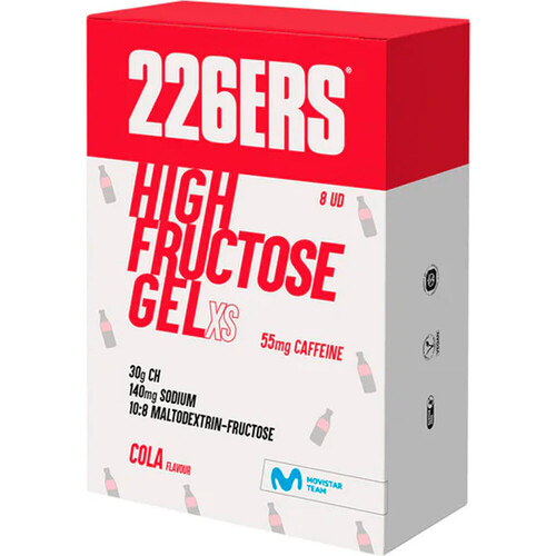 226ERS HIGH FRUCTOSE GEL PACK 8X44G CAFFEINE 55MG COLA