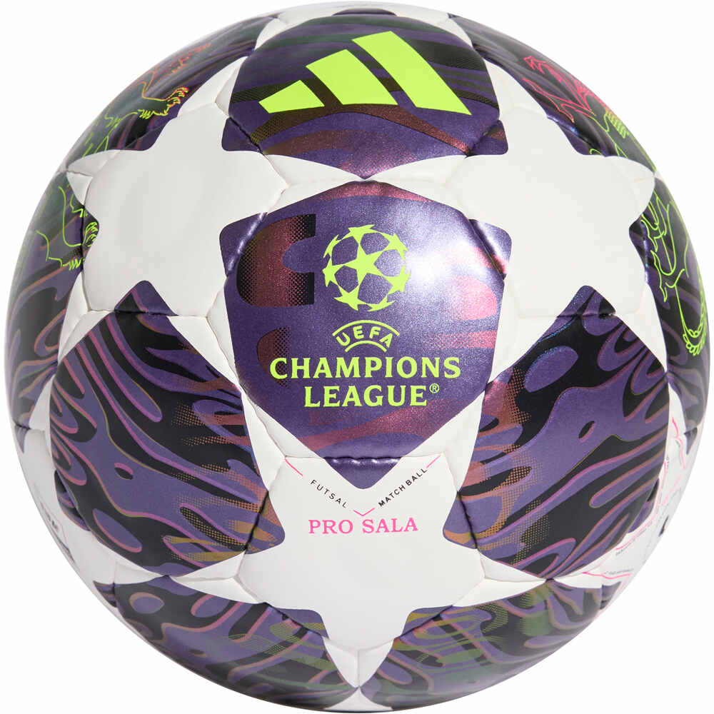 adidas balon fútbol sala UEFA CHAMPIONS LEAGUE 25/26 FINAL PRO SALA MORADO 01