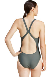 adidas bañador natación mujer 3 STRIPESS VERDE vista trasera