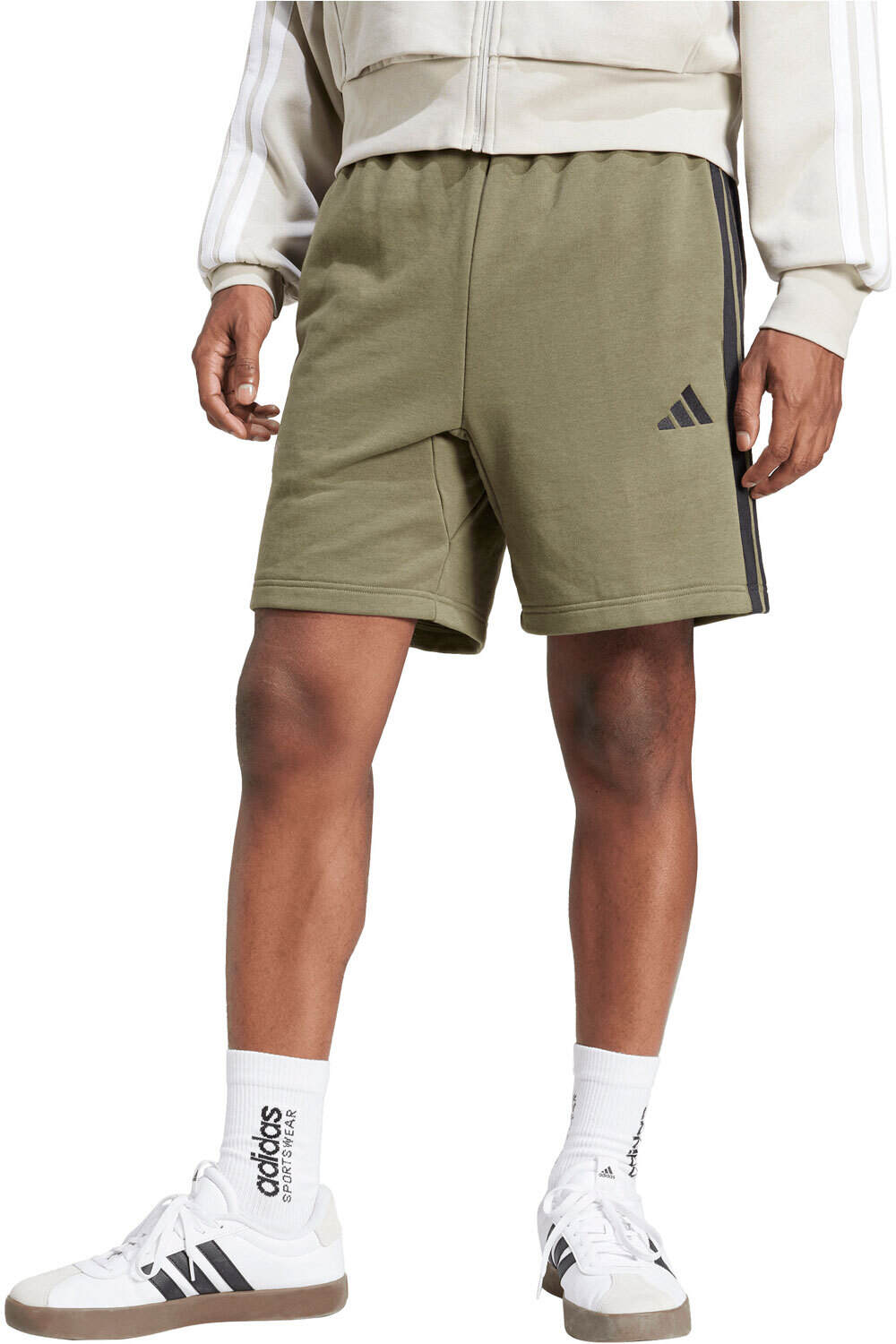 adidas bermudas hombre 3 STRIPES VERDE vista frontal