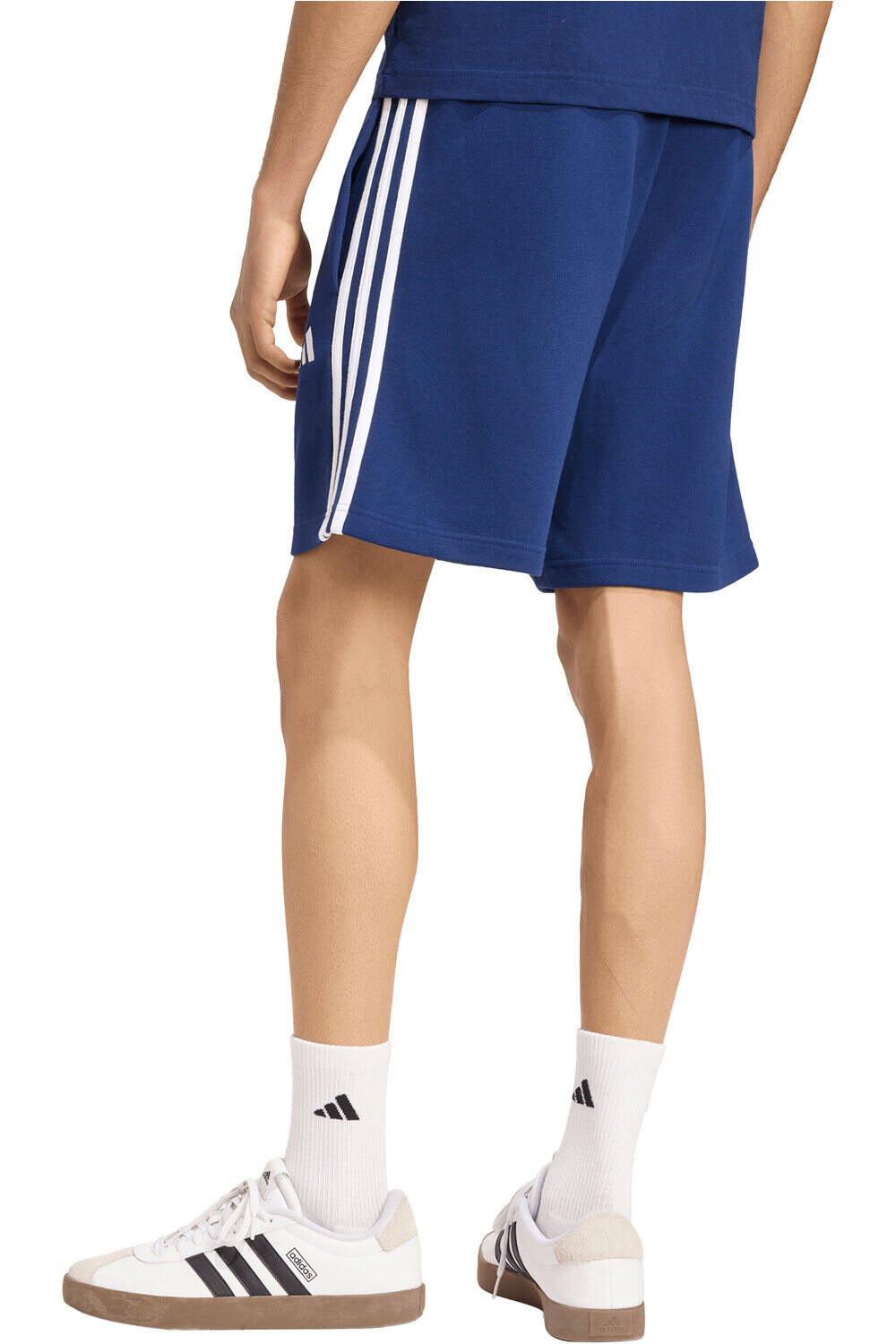 adidas bermudas hombre M 3S FT SHO 7 AZUL vista trasera