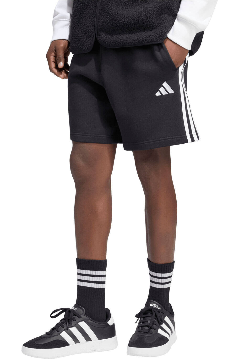 adidas bermudas hombre M 3S FT SHO 7 NEGRO vista frontal