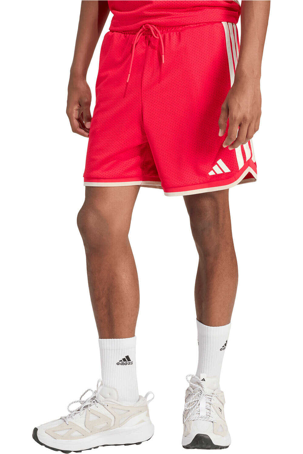 adidas bermudas hombre STADIUM MESH ROSA vista frontal