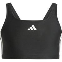 adidas bikini natación niña 3-STRIPES V-BACK NEGRO vista trasera