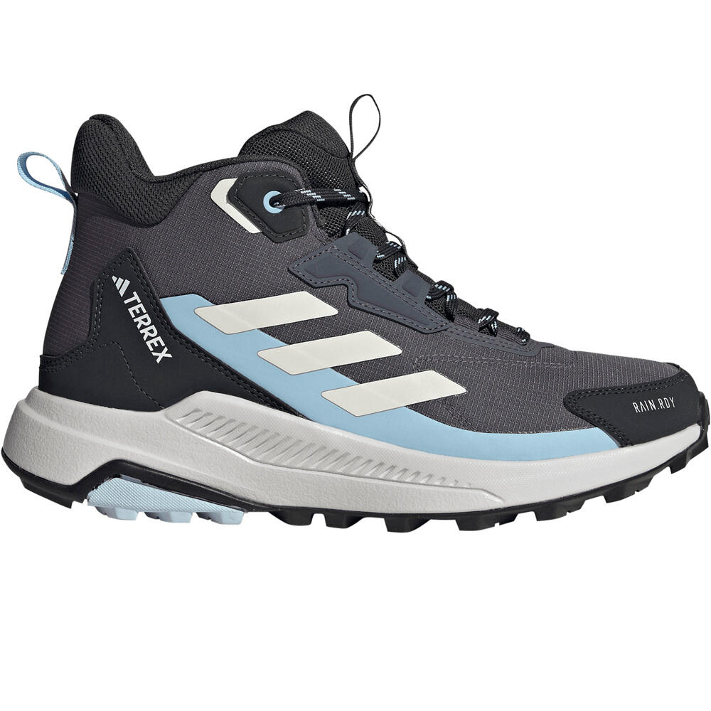 adidas bota trekking mujer TERREX ANYLANDER MID RAIN.RDY AZUL lateral exterior
