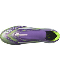 adidas botas de futbol cesped artificial F50 ELITE LACELESS FIRM GROUND MORADO vista superior
