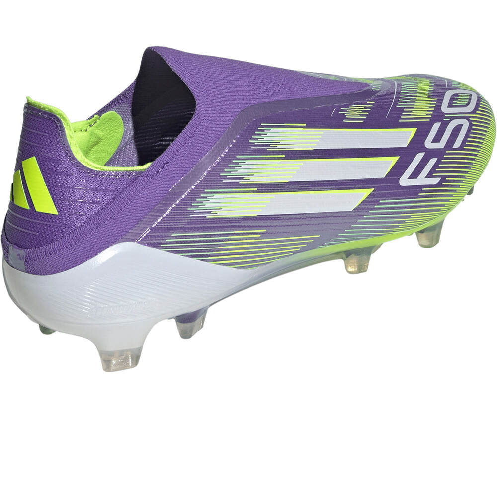 adidas botas de futbol cesped artificial F50 ELITE LACELESS FIRM GROUND MORADO vista trasera