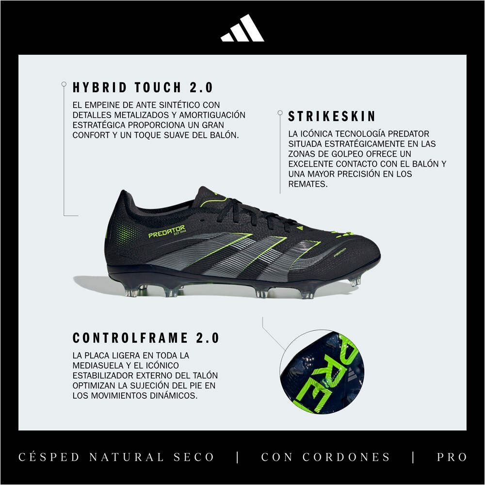 adidas botas de futbol cesped artificial PREDATOR PRO FG NEGRO 06