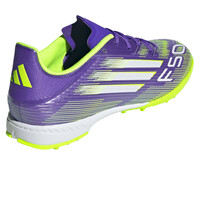 adidas botas de futbol multitaco y terreno duro F50 LEAGUE TF MORADO vista trasera