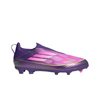 adidas botas de futbol niño cesped artificial F50 LAMINE LEAGUE FG/MG MORADO lateral exterior