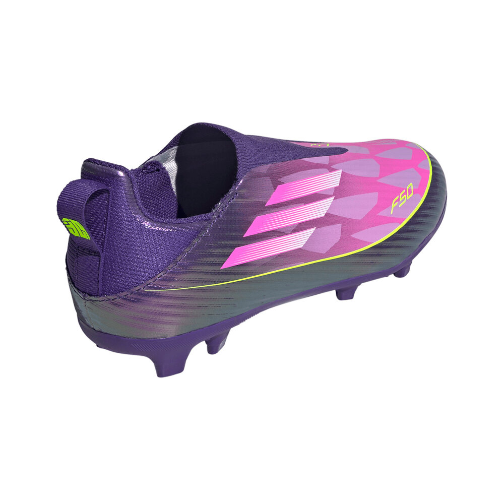 adidas botas de futbol niño cesped artificial F50 LAMINE LEAGUE FG/MG MORADO vista trasera