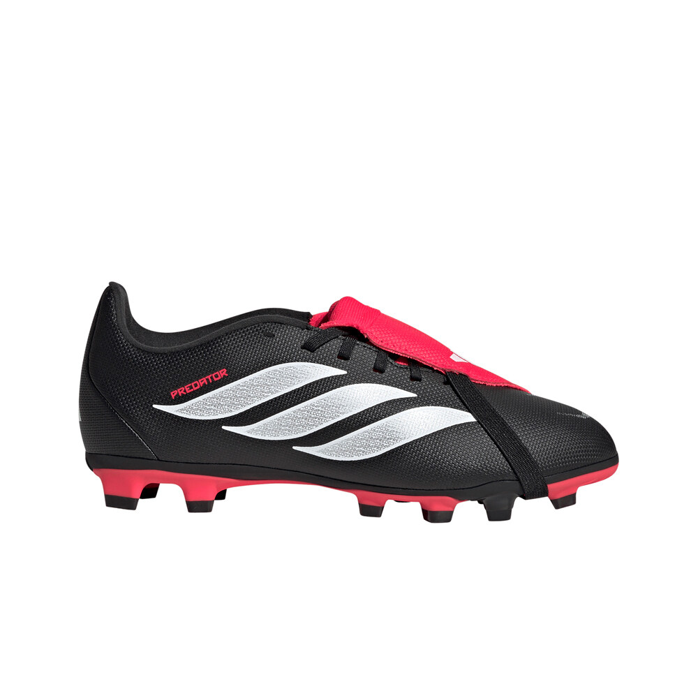 adidas botas de futbol niño cesped artificial PREDATOR CLUB FT FG NEGRO lateral exterior