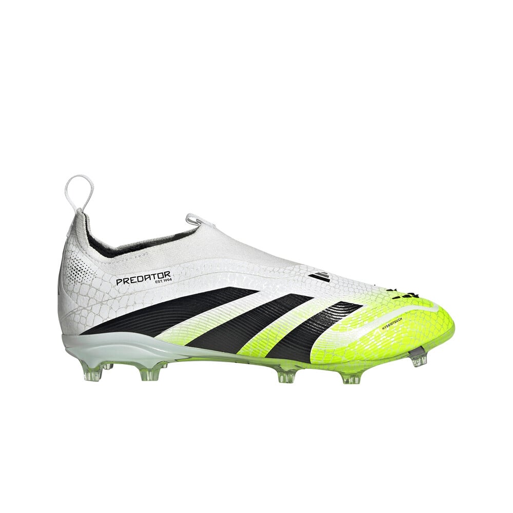 adidas botas de futbol niño cesped artificial PREDATOR ELITE LACELESS FIRM GROUND BLANCO lateral exterior