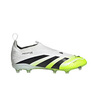 adidas botas de futbol niño cesped artificial PREDATOR ELITE LACELESS FIRM GROUND BLANCO lateral exterior