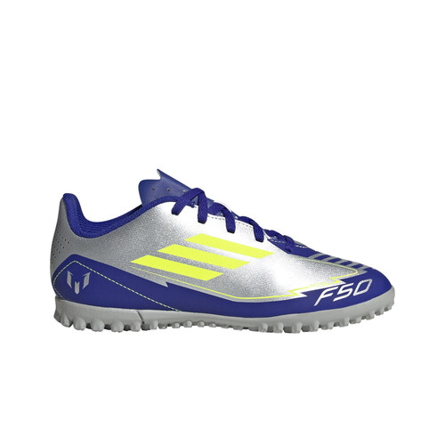 adidas botas de futbol niño multitaco y terreno duro F50 CLUB TF MESSI INFANTIL PLATA