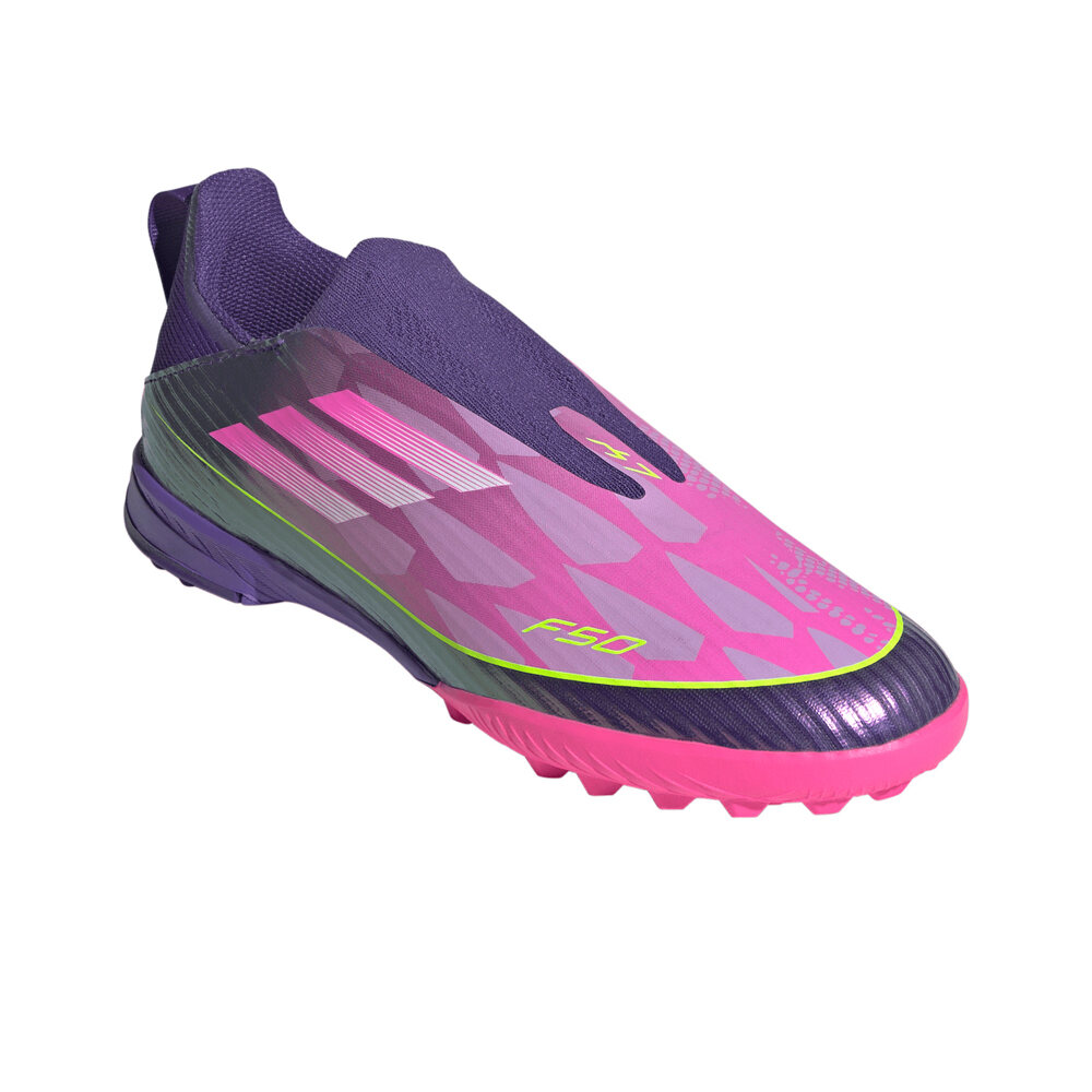 adidas botas de futbol niño multitaco y terreno duro F50 LAMINE LEAGUE TF INFANTIL MORADO lateral interior