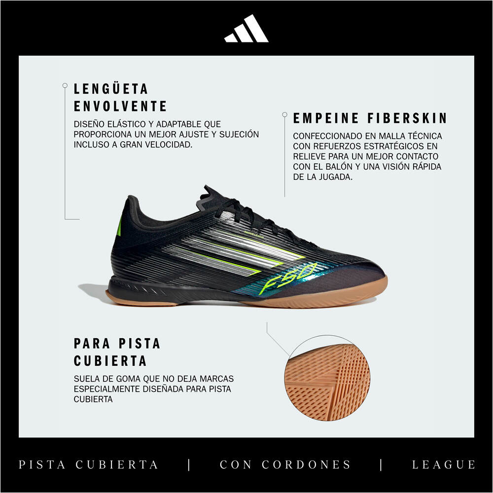 adidas botas fútbol sala F50 LEAGUE INDOOR NEGRO 06