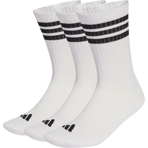ADIDAS 3STRIPES CUSHIONED SPORTSWEAR CREW SOCKS 3 PAIR PACK blanco
