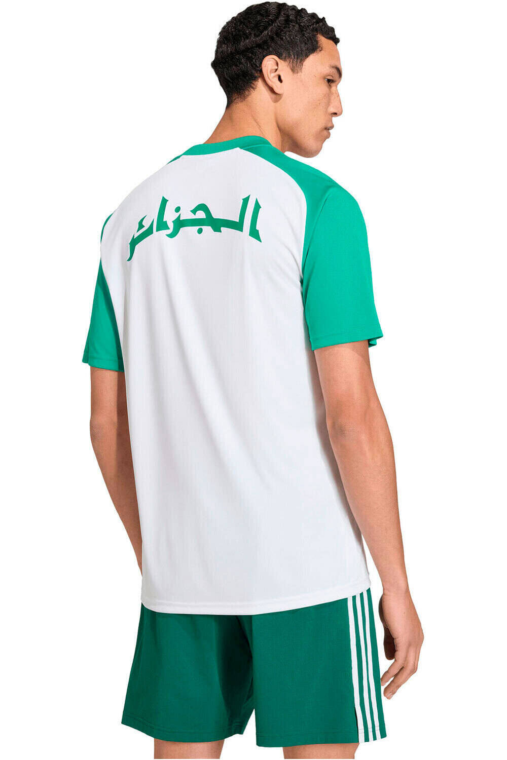 adidas camiseta de fútbol oficiales ARGELIA MUNDIAL 2026 PREMATCH BLANCO vista trasera