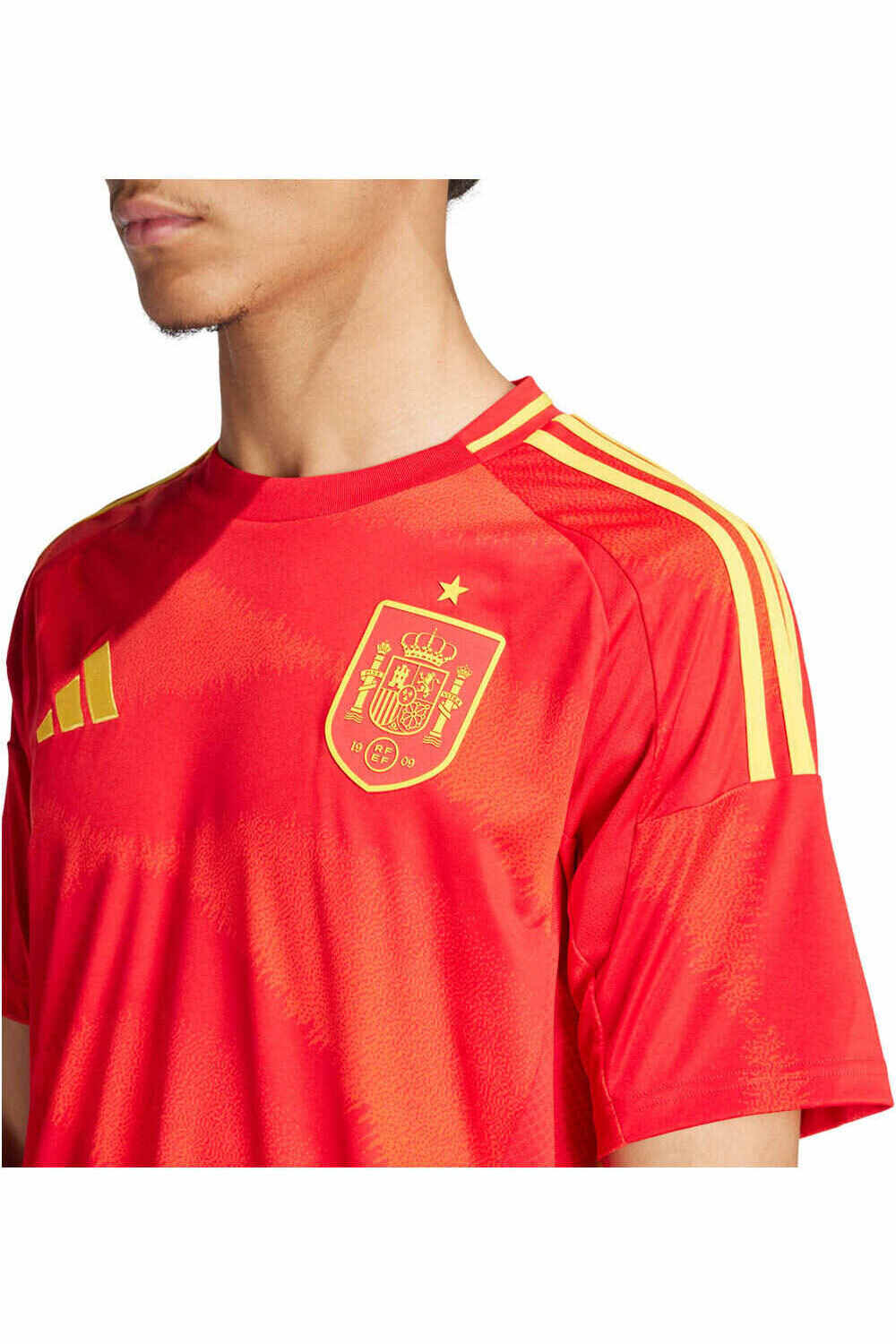 adidas camiseta de fútbol oficiales ESPAÑA EUROCOPA 2024 PRIMERA EQUIPACION BLANCO vista detalle
