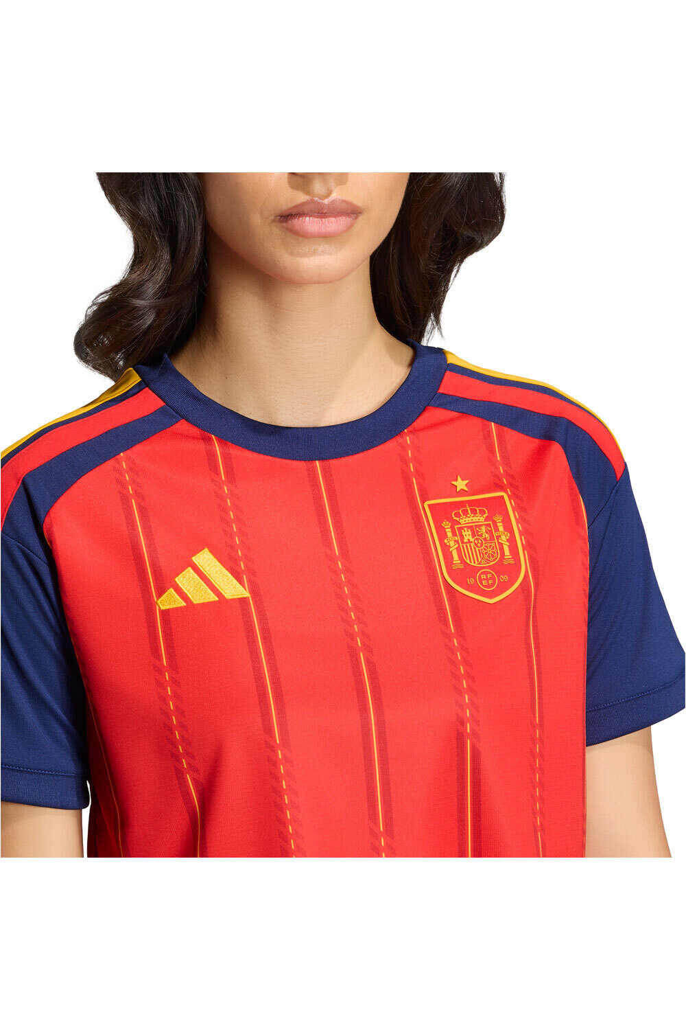 adidas camiseta de fútbol oficiales ESPAÑA MUNDIAL 2026 PRIMERA EQUIPACION MUJER ROJO vista detalle