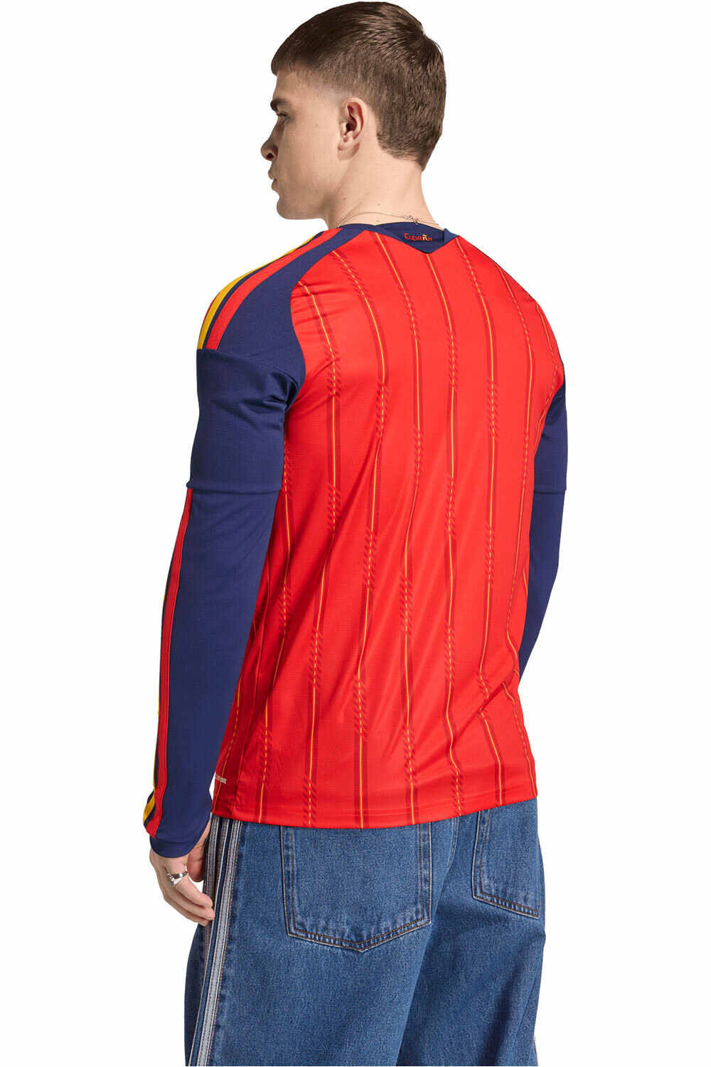 adidas camiseta de fútbol oficiales ESPAÑA MUNDIAL 2026 PRIMERA EQUIPACION ROJO vista trasera