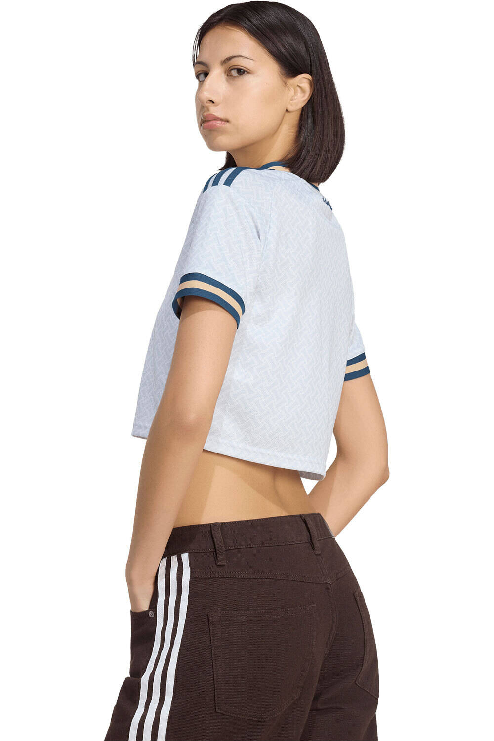 adidas camiseta de fútbol oficiales ITALIA MUNDIAL 2026 SEGUNDA EQUIPACION MUJER AZUL vista trasera