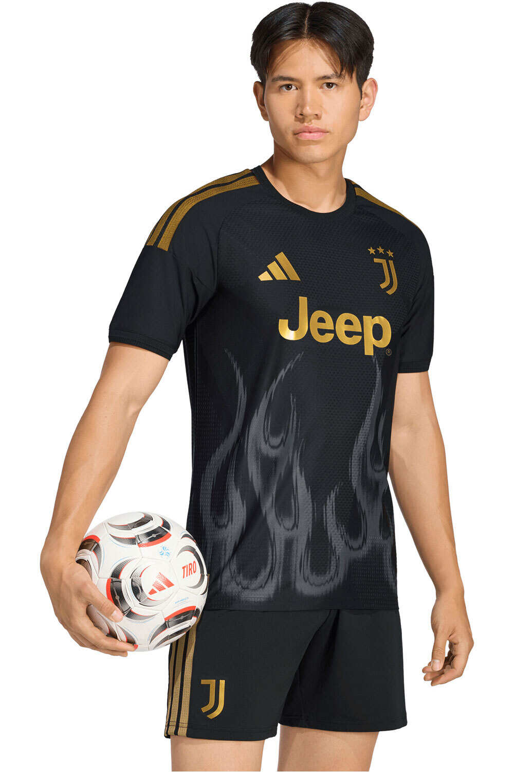adidas camiseta de fútbol oficiales JUVE 3 JSY AU NEGRO vista frontal