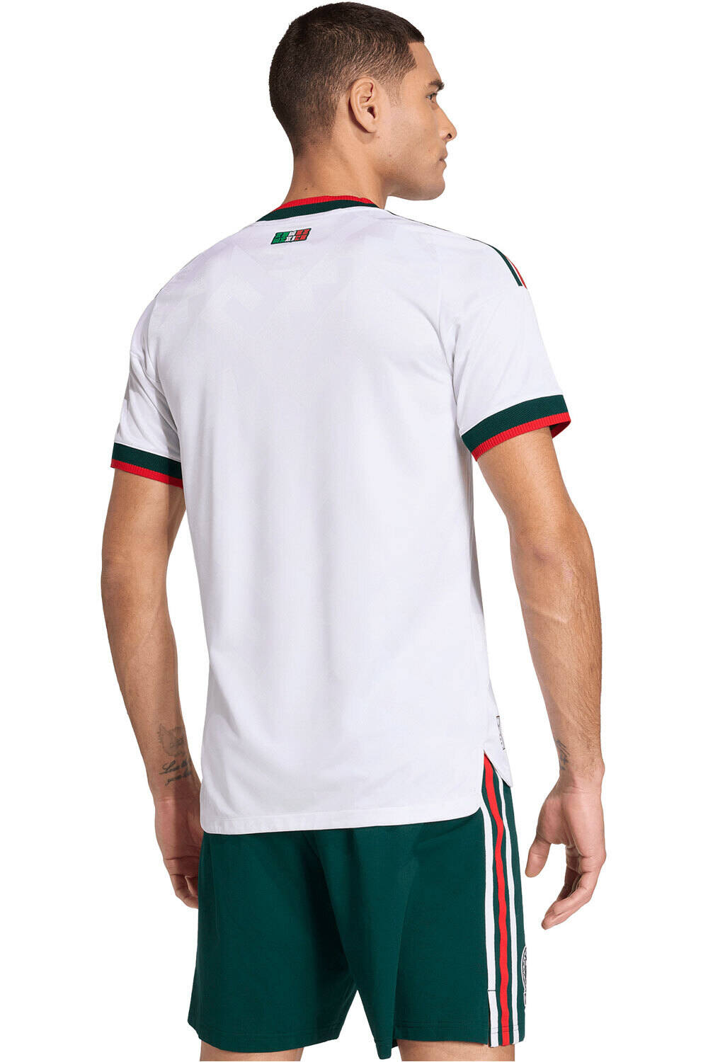 adidas camiseta de fútbol oficiales MEXICO MUNDIAL 2026 SEGUNDA EQUIPACION BLANCO vista trasera