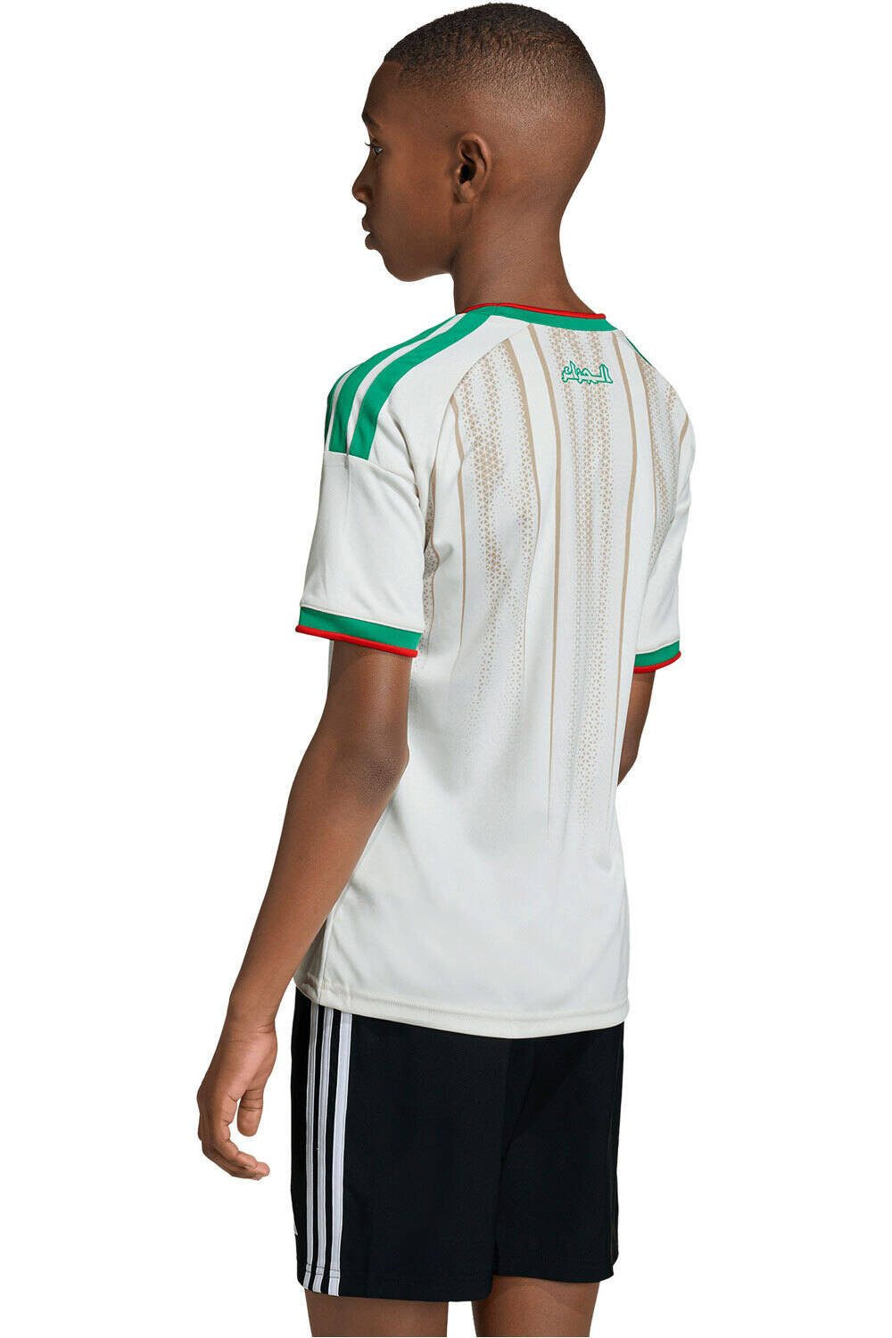 adidas camiseta de fútbol oficiales niño ARGELIA MUNDIAL 2026 PRIMERA EQUIPACION BLANCO vista trasera