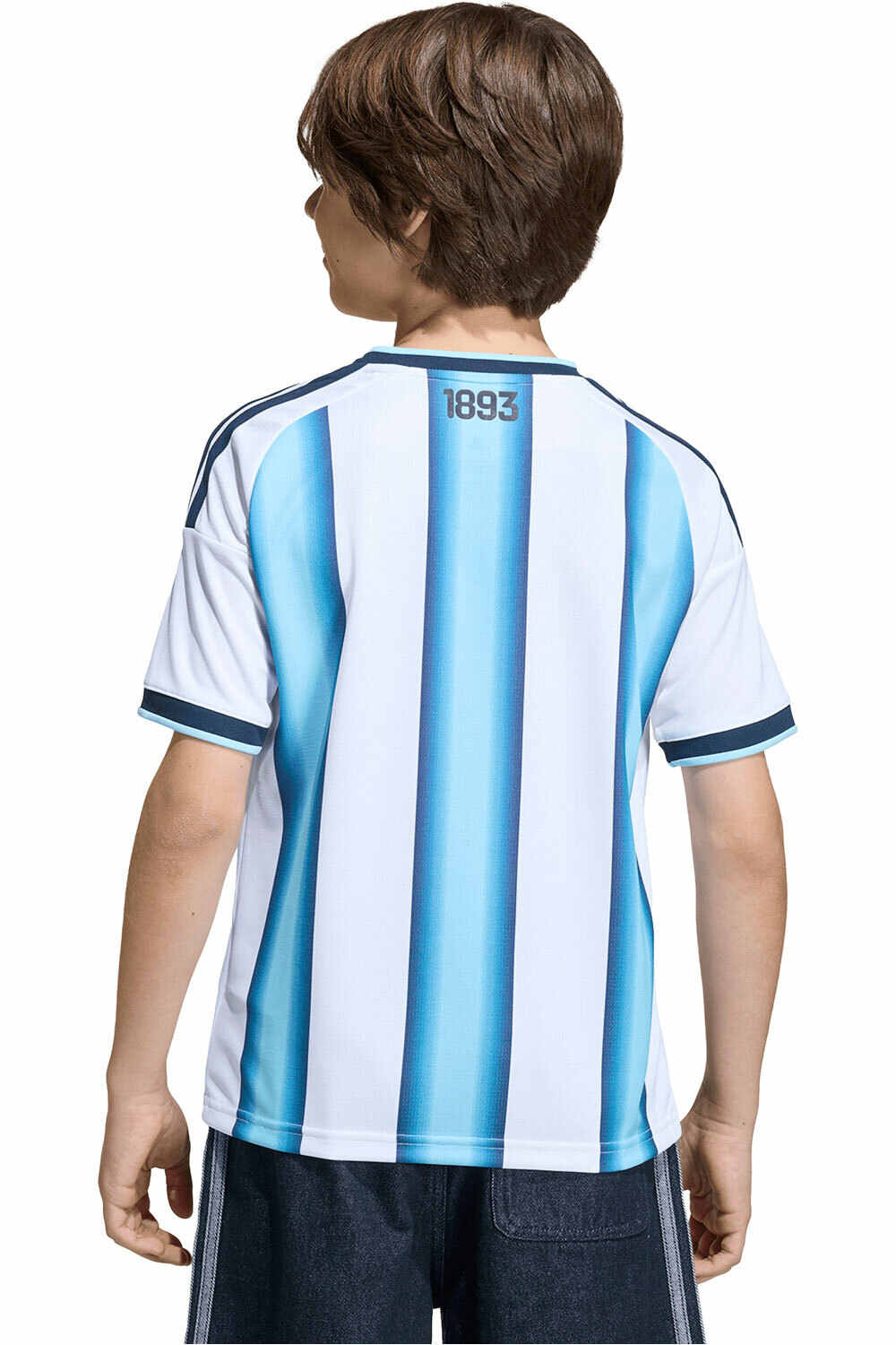 adidas camiseta de fútbol oficiales niño ARGENTINA MUNDIAL 2026 PRIMERA EQUIPACION  vista trasera