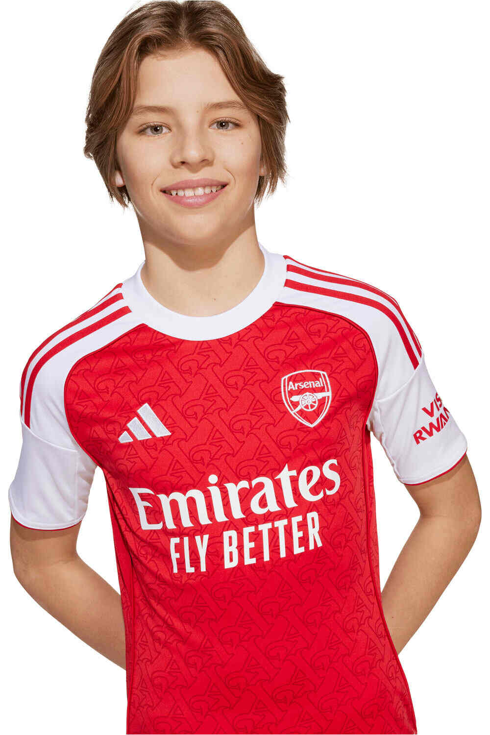 adidas camiseta de fútbol oficiales niño ARSENAL 25/26 PRIMERA EQUIPACION BLANCO vista detalle