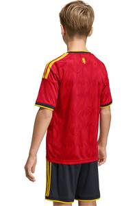 adidas camiseta de fútbol oficiales niño BELGICA MUNDIAL 2026 PRIMERA EQUIPACION ROJO vista trasera