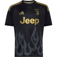 adidas camiseta de fútbol oficiales niño JUVE 3 JSY Y NEGRO vista frontal