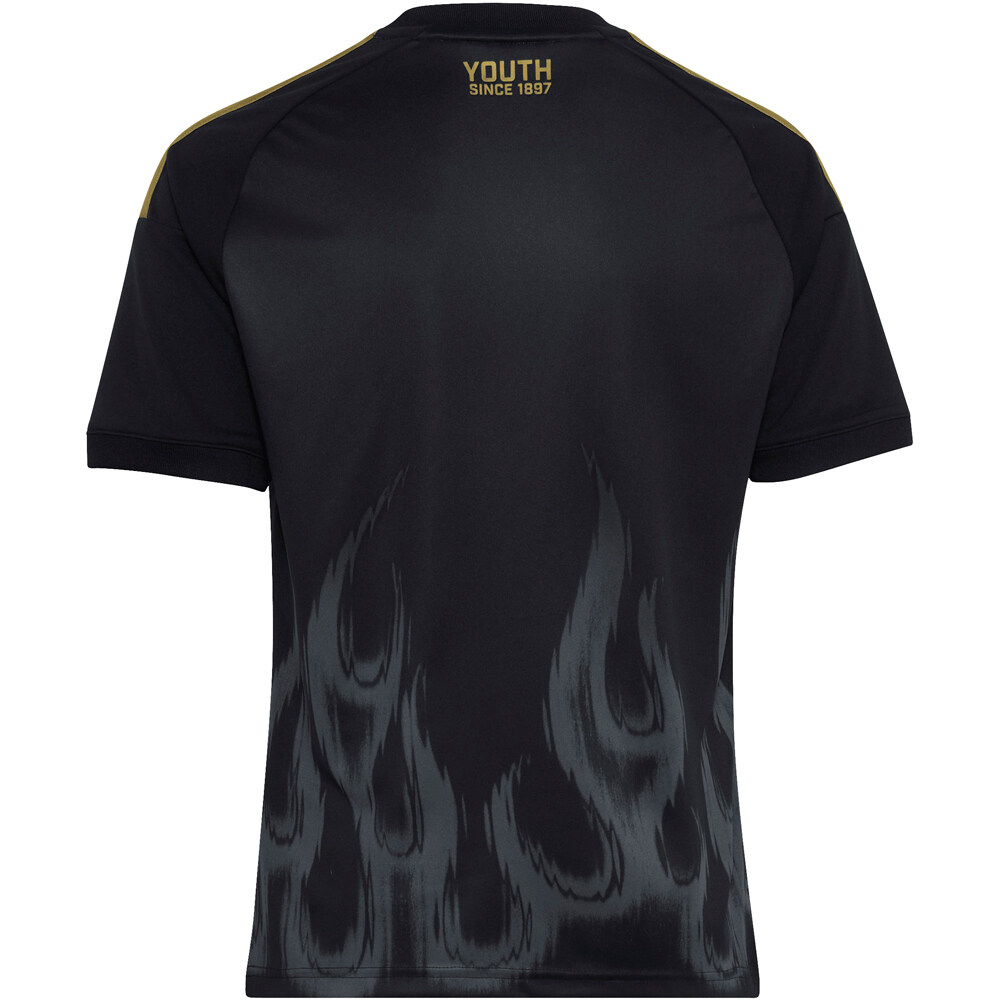 adidas camiseta de fútbol oficiales niño JUVE 3 JSY Y NEGRO vista trasera