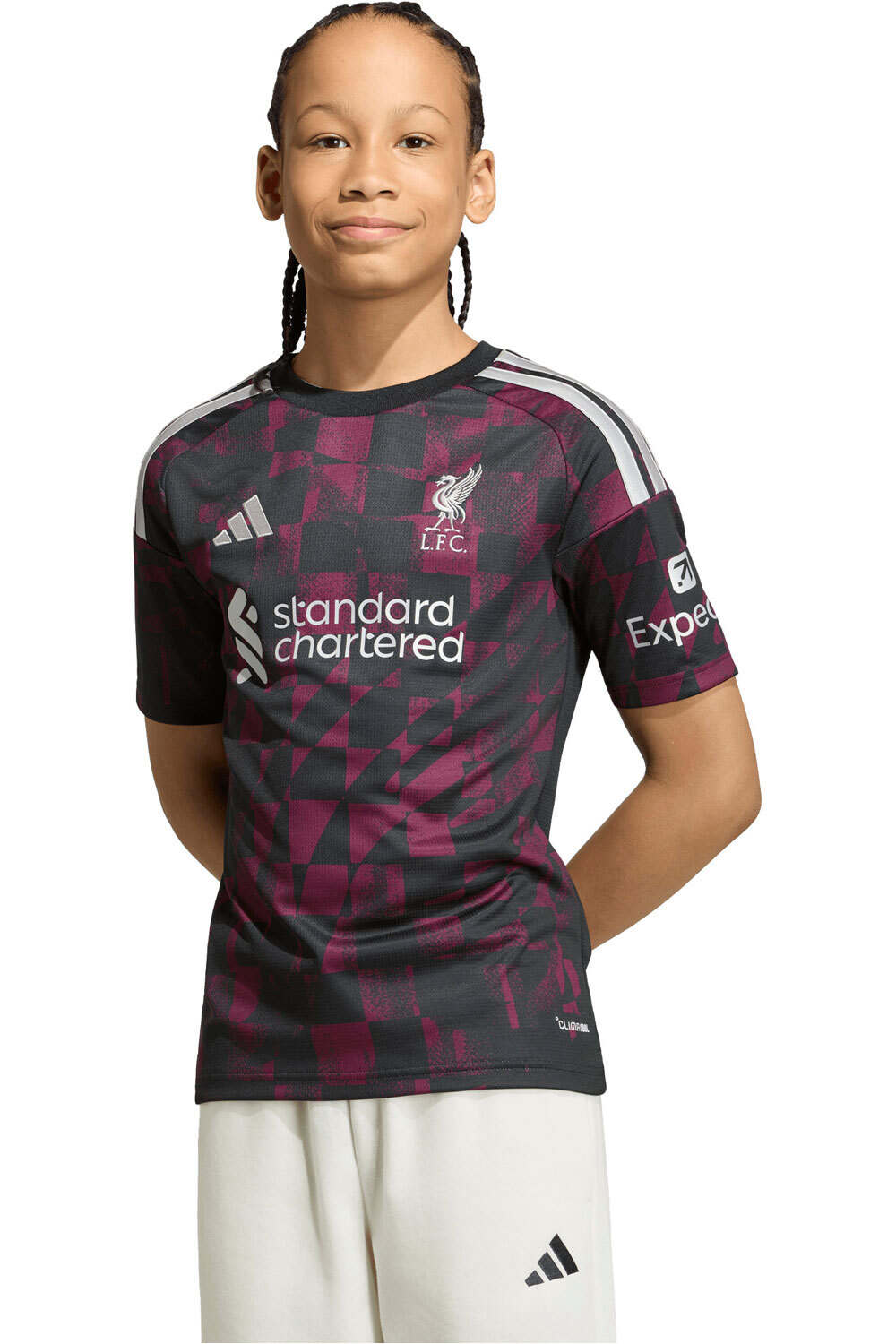 adidas camiseta de fútbol oficiales niño LFC 3 JSY Y NEGRO vista frontal