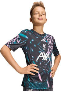 adidas camiseta de fútbol oficiales niño LIVERPOOL 25/26 PREMATCH NEGRO vista detalle